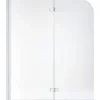 Pare-Baignoire|Sanindusa Pare-bain 2 volets pivotant 180 verre cristal trempé profilé alu Aquarela Duo 120x150 montage gauche profilé blanc