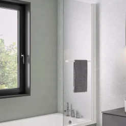 Kinedo Pare-bain fixe Columba 1 volet relevable 75x150 blanc