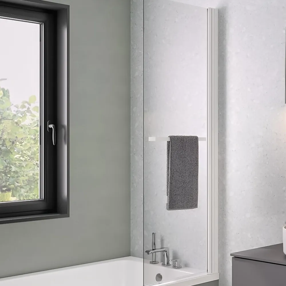 Kinedo Pare-bain fixe Columba 1 volet relevable 75x150 blanc