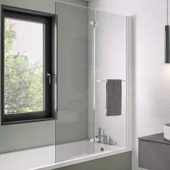 Pare-Baignoire|Kinedo Pare-bain fixe Columba 2 volets relevables 110x150 blanc
