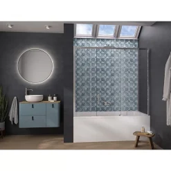 Pare-Baignoire|Kinedo Pare-bain Smart Design Pegasus coulissant pose entre 2 murs 170x148 chromé partie fixe à droite