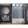 Kinedo Pare-bain Smart Design Pegasus coulissant pose entre 2 murs 160x148 blanc partie fixe à droite