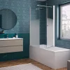 Pare-Baignoire|Kinedo Pare-bain Smart Design Orion pivotant pour montage avec Smart Design Hydra/Lyra 75 blanc verre sérigraphié cosmos