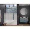 Pare-Baignoire|Kinedo Pare-bain Smart Design Pegasus coulissant pose entre 2 murs 170x148 chromé verre sérigraphié cosmos partie fixe à gauche