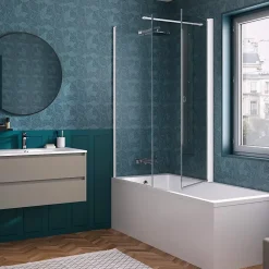 Pare-Baignoire|Kinedo Pare-bain Smart Design Orion pivotant pour montage avec Smart Design Hydra/Lyra 75 blanc transparent