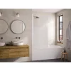 Kinedo Pare-bain pivotant Smart Design Lyra 80 blanc verre avec sérigraphie cosmos
