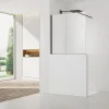 Paroi De Douche|Swiss Aqua Technologies Pare-muret 100x100cm Paroi en verre Crystal Glass 8 mm anticalcaire, avec bras et profilés noir mat (SATBWIS100PRC)