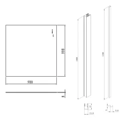Paroi De Douche|Swiss Aqua Technologies Pare-muret 100x100cm Paroi en verre Crystal Glass 8 mm anticalcaire, avec bras et profilés noir mat (SATBWIS100PRC)