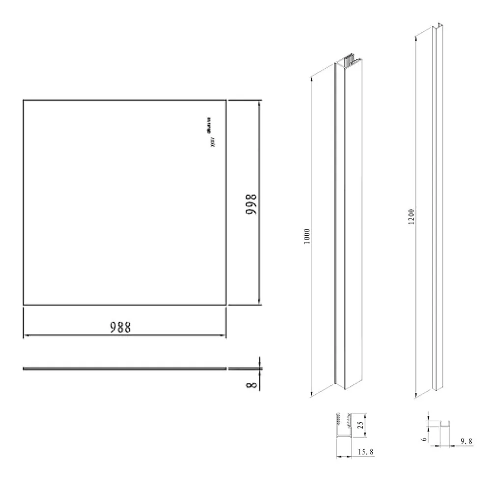 Paroi De Douche|Swiss Aqua Technologies Pare-muret 100x100cm Paroi en verre Crystal Glass 8 mm anticalcaire, avec bras et profilés noir mat (SATBWIS100PRC)