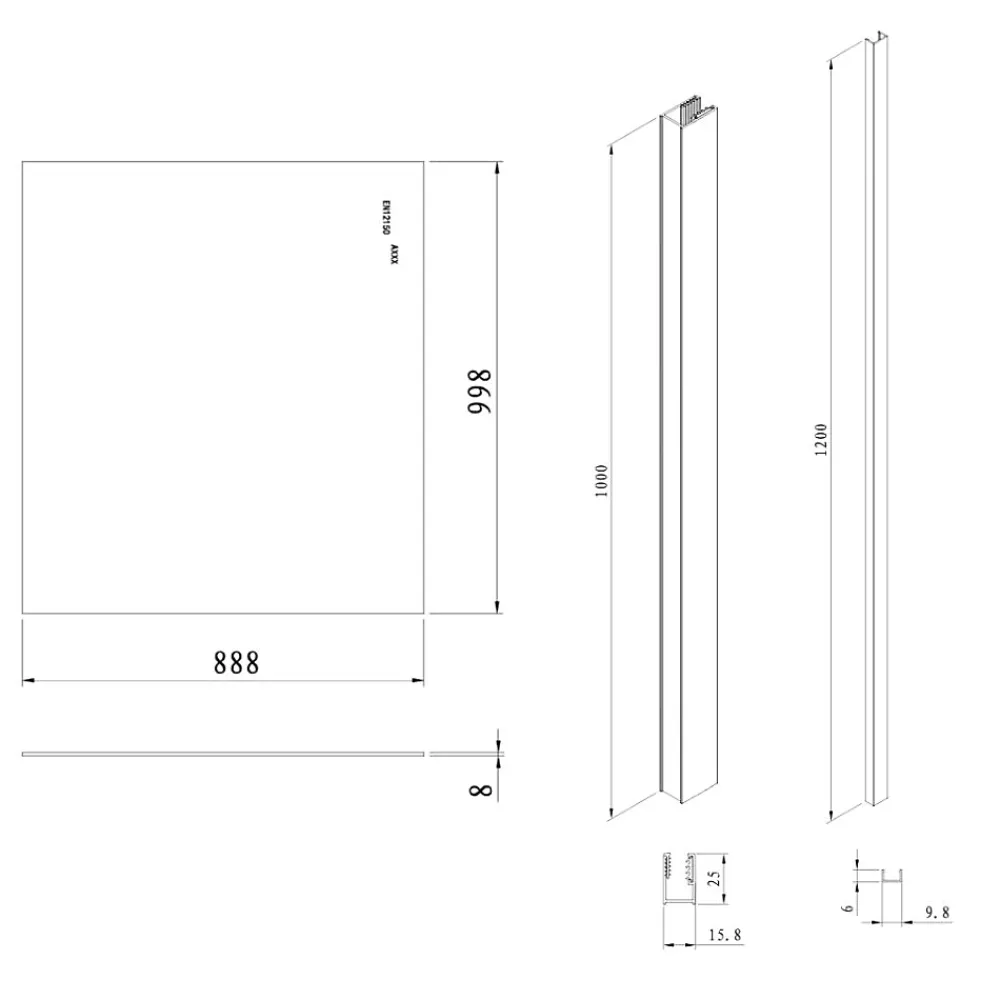 Paroi De Douche|Swiss Aqua Technologies Pare-muret 100x90cm Paroi en verre Crystal Glass 8 mm anticalcaire, avec bras et profilés noir mat (SATBWIS90PRC)