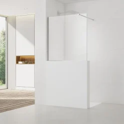 Paroi De Douche|Swiss Aqua Technologies Pare-muret 110x100cm Paroi en verre Crystal Glass 8 mm anticalcaire, avec bras et profilés chrome brillant (SATBWIS110PR)