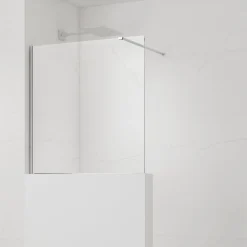 Paroi De Douche|Swiss Aqua Technologies Pare-muret 110x100cm Paroi en verre Crystal Glass 8 mm anticalcaire, avec bras et profilés chrome brillant (SATBWIS110PR)