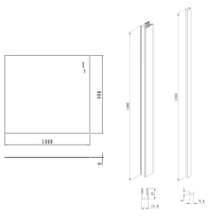 Paroi De Douche|Swiss Aqua Technologies Pare-muret 110x100cm Paroi en verre Crystal Glass 8 mm anticalcaire, avec bras et profilés chrome brillant (SATBWIS110PR)