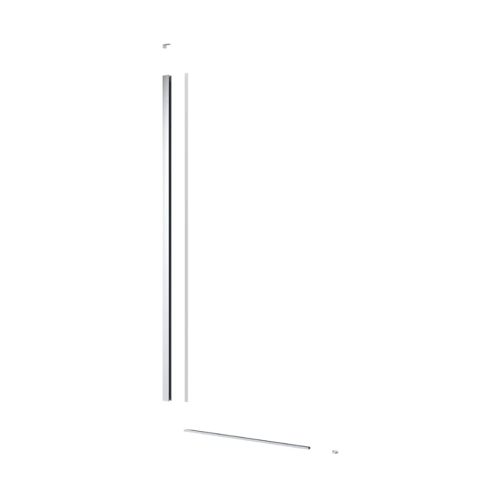 Swiss Aqua Technologies Pare-muret 100x100cm Paroi en verre Crystal Glass 8 mm anticalcaire, avec bras et profilés chrome brillant (SATBWIS100PR)