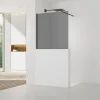 Paroi De Douche|Swiss Aqua Technologies Pare-muret 120x100cm Paroi en verre Crystal Glass 8 mm anticalcaire, avec bras et profilés noir mat (SATBWIS120KSPRC)