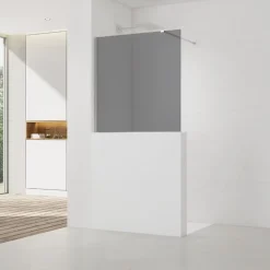 Swiss Aqua Technologies Pare-muret 100x90cm Paroi en verre Crystal Glass 8 mm anticalcaire, avec bras et profilés chrome brillant (SATBWIS90KSPR)
