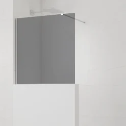 Swiss Aqua Technologies Pare-muret 100x90cm Paroi en verre Crystal Glass 8 mm anticalcaire, avec bras et profilés chrome brillant (SATBWIS90KSPR)