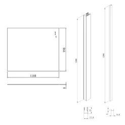 Swiss Aqua Technologies Pare-muret 120x100cm Paroi en verre Crystal Glass 8 mm anticalcaire, avec bras et profilés chrome brillant (SATBWIS120PR)