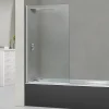 Superban Paroi de baignoire fixe + pivotant gauche en verre sécurité ép 6mm anti calcaire, L85 x H147 cm, chrome, Alsace Sport