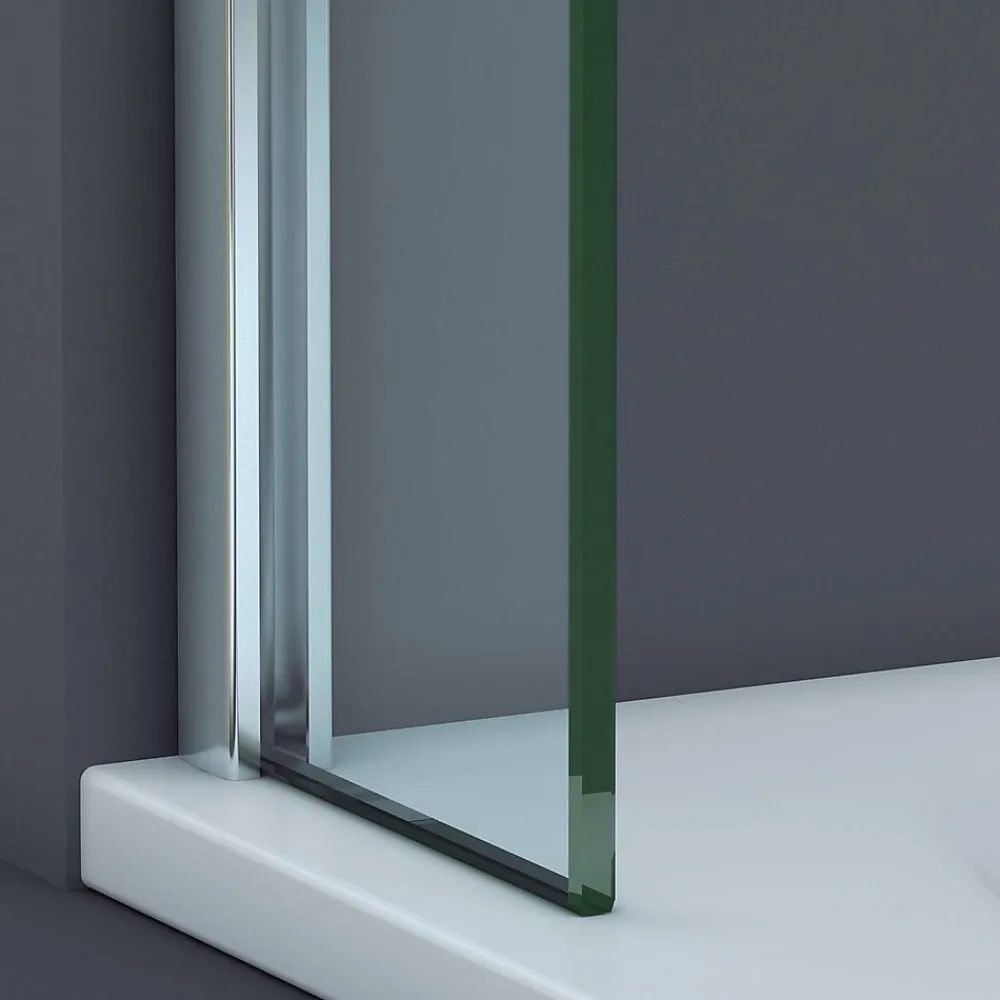 Pare-Baignoire|Superban Paroi de baignoire fixe en verre sécurité transparent ép 6mm anti calcaire, L100 x H147 cm, chrome, Mont Blanc CC
