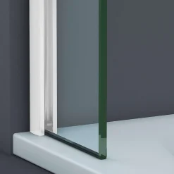 Pare-Baignoire|Superban Paroi de baignoire fixe en verre sécurité transparent ép 6mm anti calcaire, L110 x H147 cm, blanc brillant, Mont Blanc CC