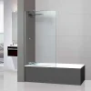 Superban Paroi de baignoire fixe en verre sécurité transparent ép 6mm anti calcaire, L120 x H147 cm, chrome, Mont Blanc CC