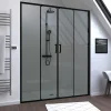 Porte De Douche|Galedo Paroi de douche à double porte coulissante 160 x 200 cm, profilé noir mat laqué, Factory