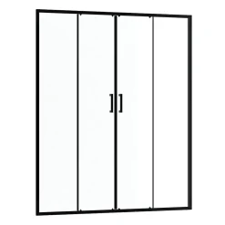 Porte De Douche|Galedo Paroi de douche à double porte coulissante 160 x 200 cm, profilé noir mat laqué, Factory