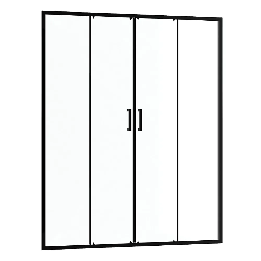 Porte De Douche|Galedo Paroi de douche à double porte coulissante 160 x 200 cm, profilé noir mat laqué, Factory