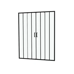 Galedo Paroi de douche à double porte coulissante 120 x 160 cm, profilé noir mat laqué, Factor X