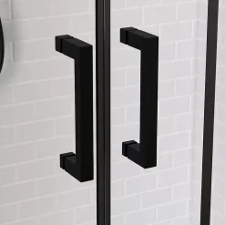 Galedo Paroi de douche à double porte coulissante 120 x 160 cm, profilé noir mat laqué, Factor X