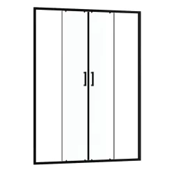 Porte De Douche|Galedo Paroi de douche à double porte coulissante 140 x 200 cm, profilé noir mat laqué, Factory
