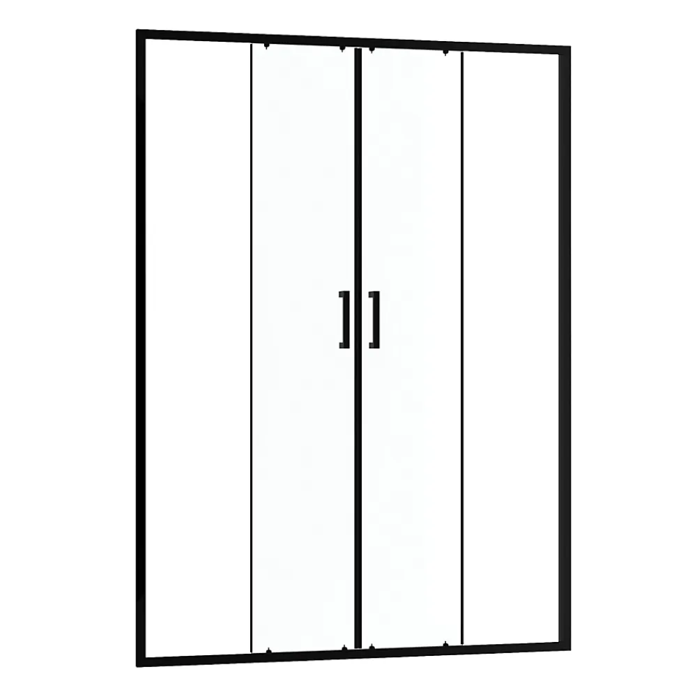 Porte De Douche|Galedo Paroi de douche à double porte coulissante 140 x 200 cm, profilé noir mat laqué, Factory