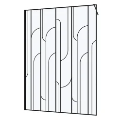 Paroi de douche à l'italienne l.140 x H.195 cm profilés noirs, Galedo Art Déco