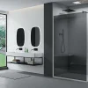 Paroi De Douche| Paroi de douche à l'italienne fixe latérale en verre, fumé, EX101, 200x140cm