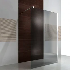 Paroi De Douche| Paroi de douche à l'italienne fixe latérale en verre, fumé, EX101, 200x140cm