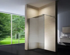 Paroi De Douche| Paroi de douche à l'italienne fixe latérale en verre, fumé, EX101, 200x140cm