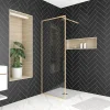 Paroi De Douche| Paroi de douche à l'italienne H.200 x l.80 cm, ép. 6 mm, profilé doré, Galedo Edge