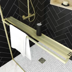 Paroi de douche à l'italienne fixe 120 x 200 cm, doré brossé, Galedo Golden Edge