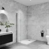 Paroi De Douche|AICA Sanitaire Paroi de douche à l'italienne pivotante mural - 8 mm verre anticalcaire, alu chromé - 35x200 cm