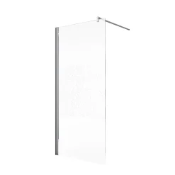 Paroi De Douche| Paroi de douche à l'italienne l.120xH.190cm, Walk In, verre transparent anticalcaire 6mm, décor Galets chromés, profilé chromé, Schulte NewStyle