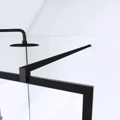 Paroi De Douche| Paroi de douche à l'italienne Galedo Black Indus transparent 90cm