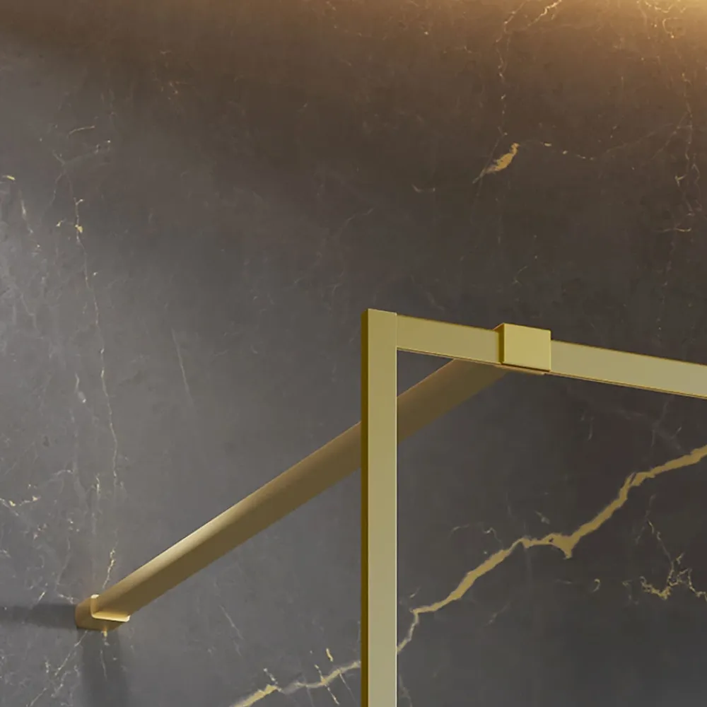 Paroi De Douche| Paroi de douche à l'italienne transparente, profilé doré 120 cm, Schulte Impériale Contoura