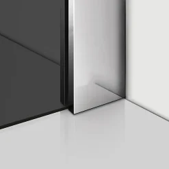 AICA Sanitaire Paroi de douche à l'Italienne 120x200cm -8mm verre trempé foncé alu chromé avec barre de fixation 140cm et pince à 360 degré