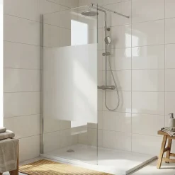 Paroi de douche à l'italienne Cooke & Lewis Onega sérigraphié 90 cm