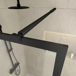 Paroi de douche à l'italienne H.200 x l.80 cm, ép. 6 mm, profilé noir, Galedo Edge