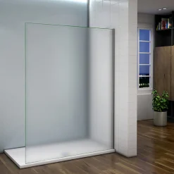 Paroi De Douche|AICA Sanitaire Paroi de douche à l'italienne dépolie - Profilé en alu chromé - paroi fixe sablé - 8mm verre anticalcaire - 120x200cm