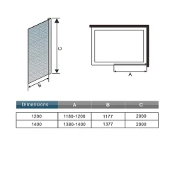 Paroi De Douche|AICA Sanitaire Paroi de douche à l'italienne dépolie - Profilé en alu chromé - paroi fixe sablé - 8mm verre anticalcaire - 120x200cm