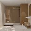 Paroi de douche à l'italienne l.90 x H.200 cm profilés effet bois, Galedo Wood Edge