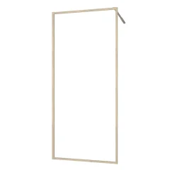 Paroi de douche à l'italienne l.90 x H.200 cm profilés effet bois, Galedo Wood Edge